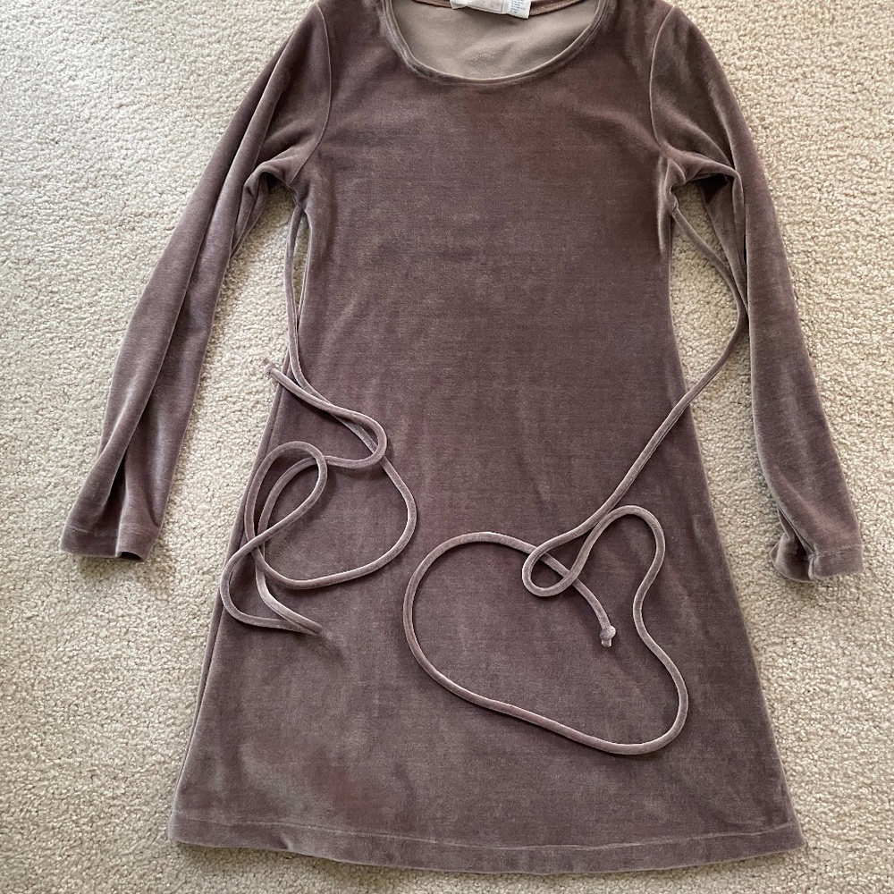 Taupe velvet stretchy mini dress size small